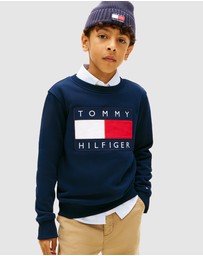 Tommy Hilfiger - Heritage Flag Applique Crew Neck Sweatshirt - Teens