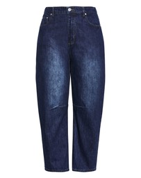 City Chic - Plus size Harley Fit Brooke Barrel Jean - dark wash