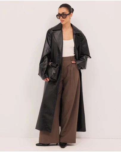 Calli - Nicholas Leather Look Trench Coat