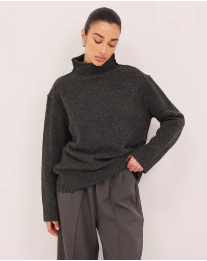 Calli - Collins Funnel Neck Knit Jumper
