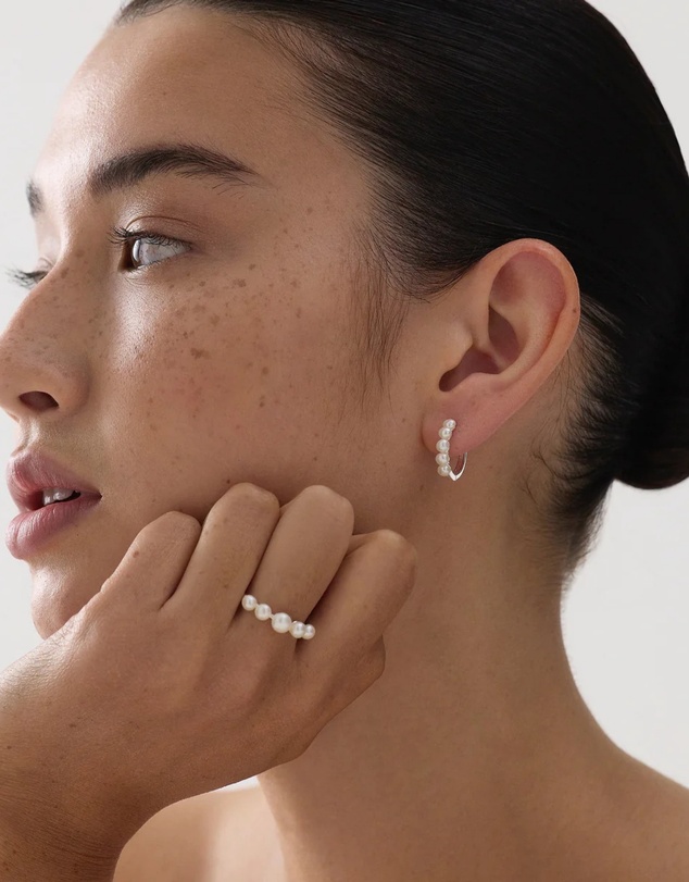 Najo - Mermaid Silver Pearl Earring