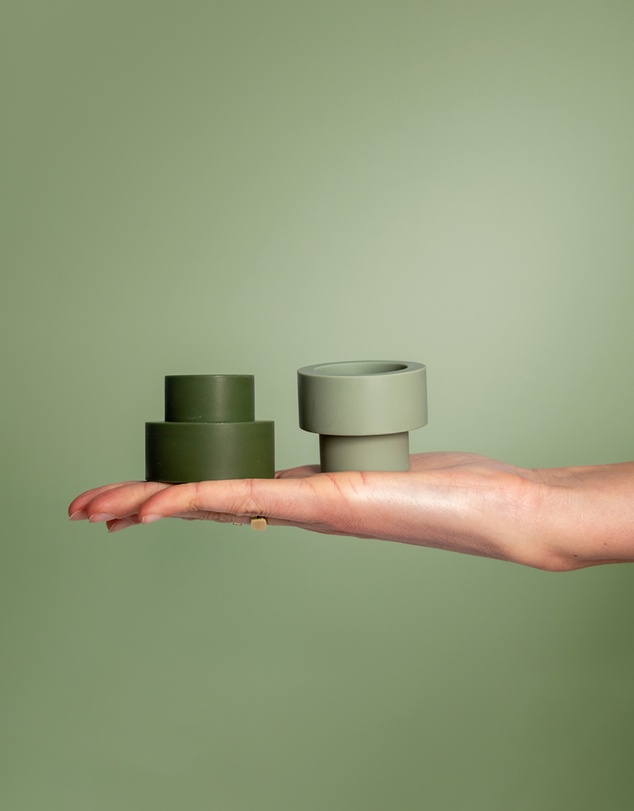 porter green - flipp sml silicone unbreakable candle holder set