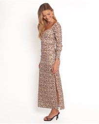 Petal & Pup - Gisella Long Sleeve Midi - Brown Floral
