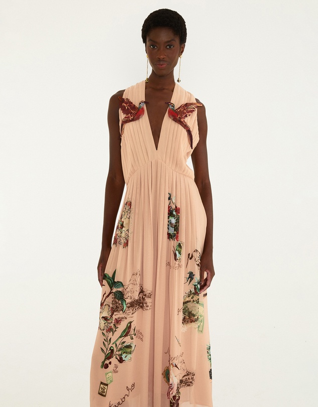 Farm Rio - Bird Poetry Hummingbird Sleeveless Maxi Dress