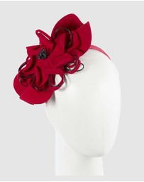 Max Alexander - Felt Red Flower Winter Racing Fascinator