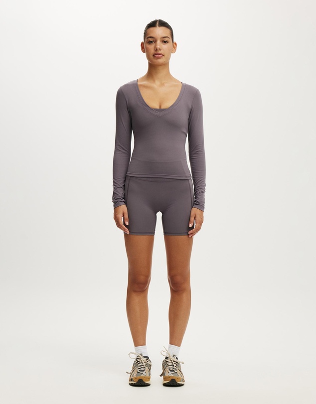 Cotton On Body Active - Ultra Soft Plunge Front Long Sleeve