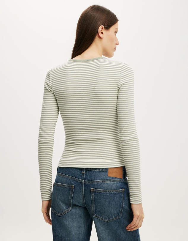 Cotton On - Blake Rib Henley Long Sleeve