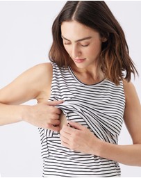 Ripe Maternity - Stripe Layered Nursing Tank