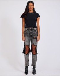 ONE TEASPOON - Rodeo Grey High Waist Awesome Baggies Denim Jeans