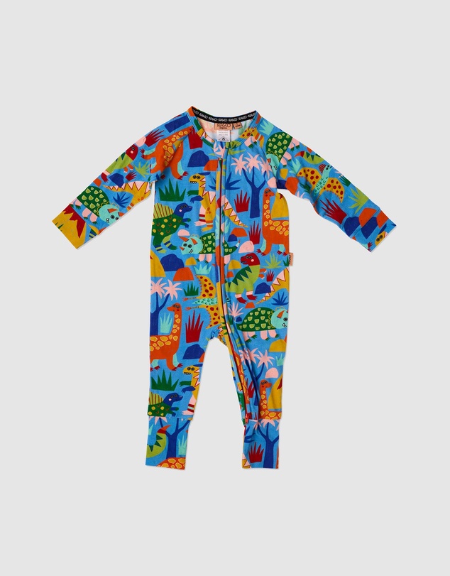 Kip&Co - Organic Cotton LS Romper Dinosaur Roar - Babies