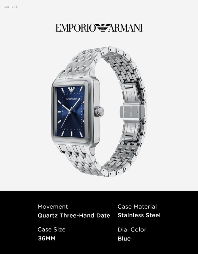 Emporio Armani - Silver Tone Analogue Watch