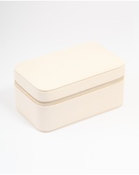 Lovisa - Cream PU Leather Rectangular Layered Jewellery Case