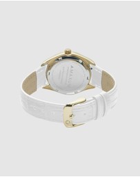 Maxum - Sydney - White Dial, Gold Tone Case & White Leather Band
