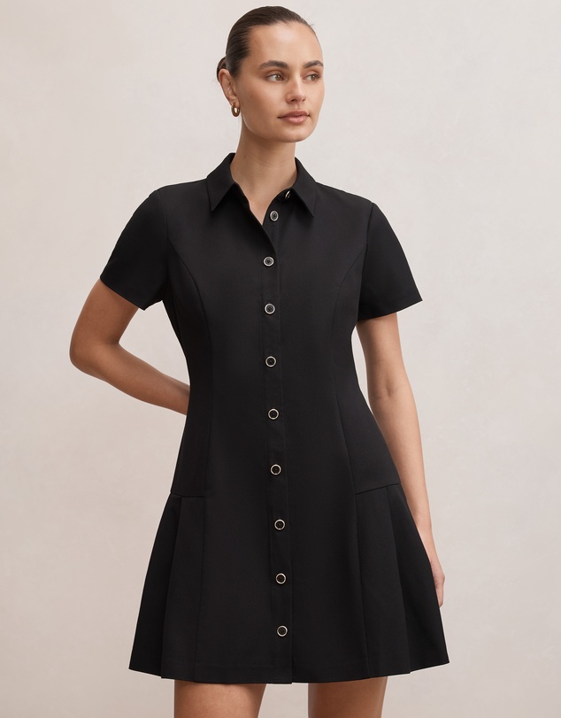 Forever New - Gigi Pleated Button Down Mini Dress