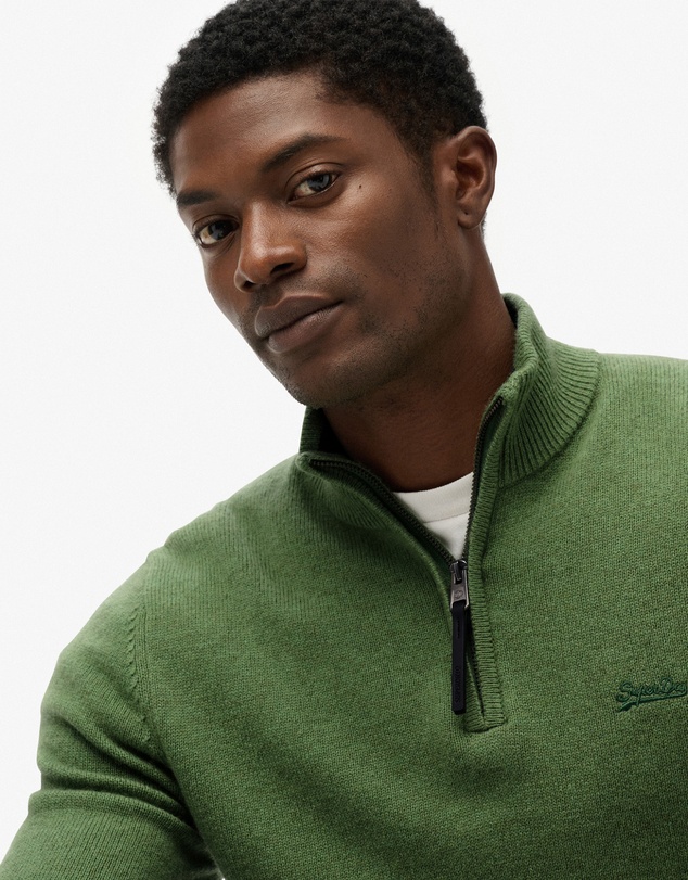 Superdry - Wool Blend Half Zip Slim Fit Jumper