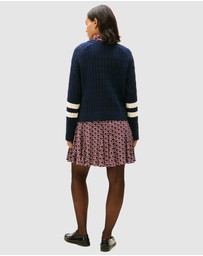 Tommy Hilfiger - Logo Embroidery Relaxed Cable Knit Jumper