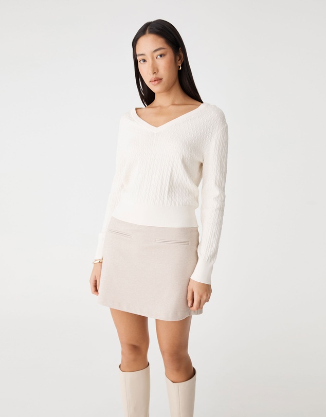 Forcast - Carla V-Neck Cable Knit