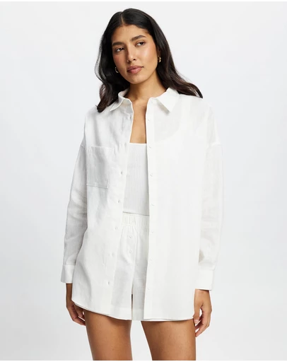 White By FTL - Nami Linen Shirt