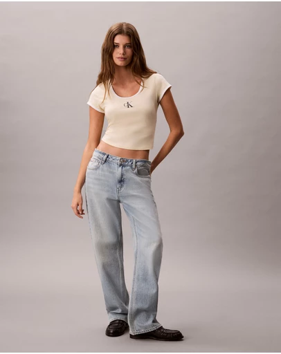 Calvin Klein Jeans - Monologo Scoopneck Baby Tee