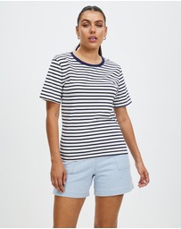 KAJA Clothing - Women's Striped Shirt Short Sleeve Tops Crewneck T-Shirt Basic Tees - Sibyl Top