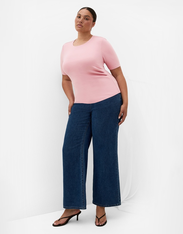 City Chic - Plus size Cinched Side Tee - dusty pink