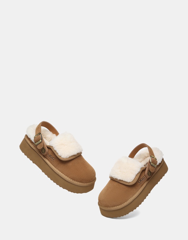 EVERAU - Australian Shepherd Ugg Tenley Platform Cow Suede Upper House Shoes