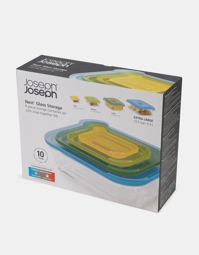 Joseph Joseph - Nest™ Glass 4-piece Food Storage Set (Multicolour)