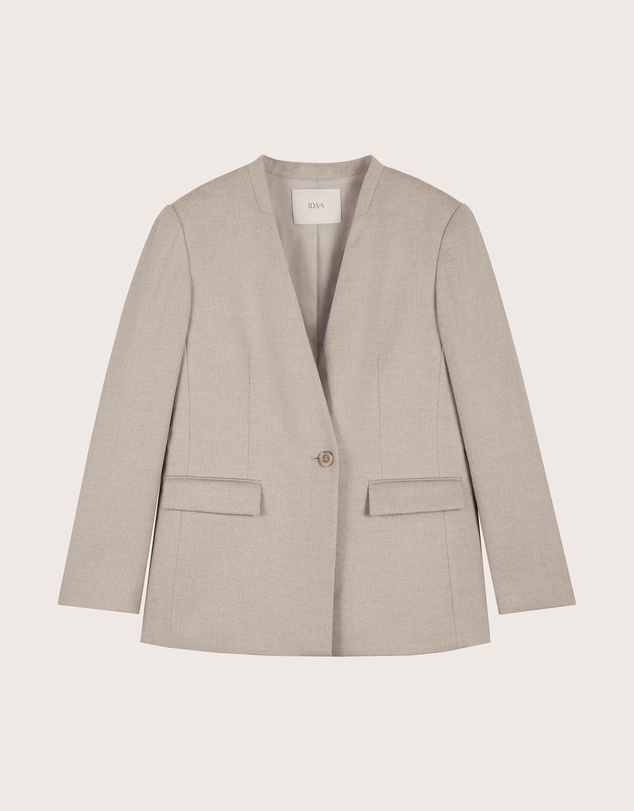 IDA+S - Liora French Silk Wool Collarless Haute Couture Suit Jacket