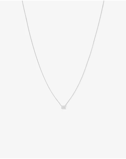 Michael Hill - 0.50TW Lab Diamond Solitaire Emerald Cut Necklace in Silver