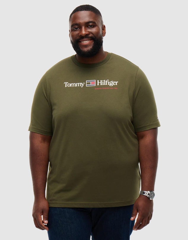 Tommy Hilfiger - Big & Tall Logo Jersey Crew Neck T-Shirt