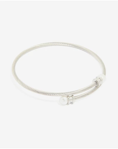 Lovisa - Waterproof Stainless Steel Pearl Twisted Bangle