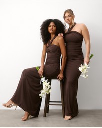Six Stories - Halter Neck Stretch Sculpt Bridesmaid Dress