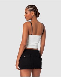 EDIKTED - Yang Contrast Strap Tank Top