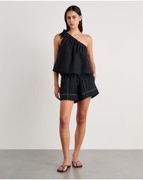 Jag - Ariel One Shoulder Linen Top