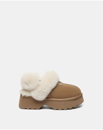 EVERAU - Australian Shepherd Ugg Muna Platform Cow Suede Upper House Shoes