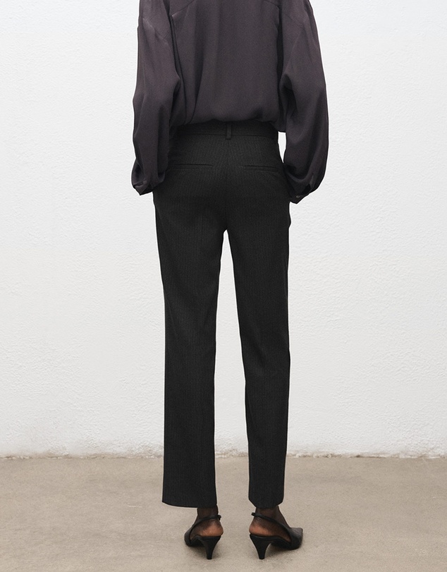 M.N.G - Slim Cropped Pinstripe Trousers