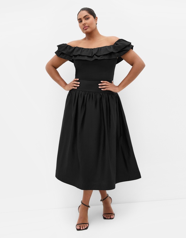 City Chic - Plus size Kaia Crop Top - black