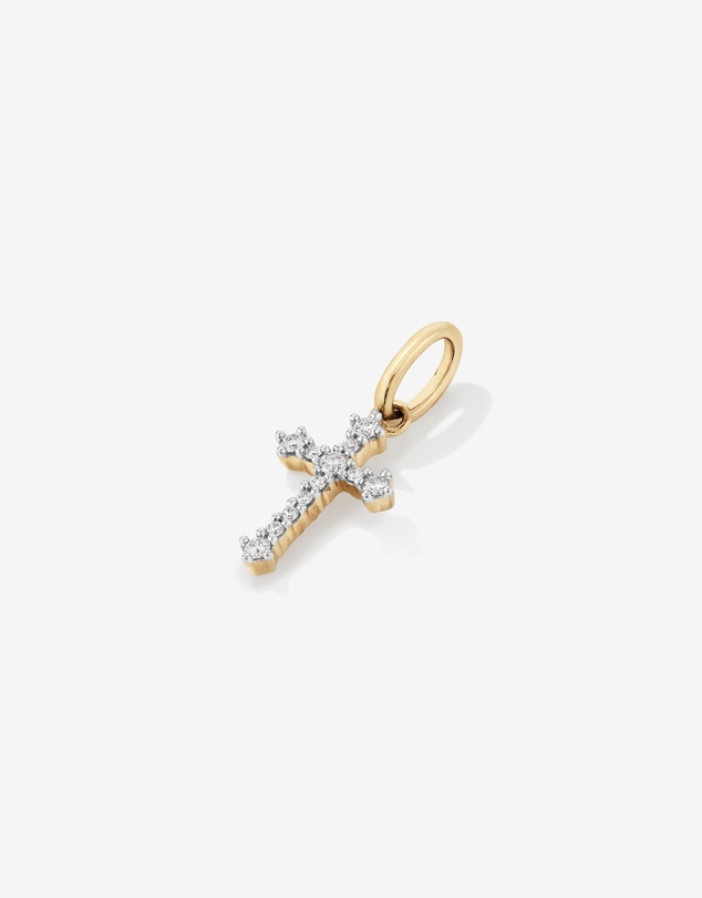 Michael Hill - 0.10 Carat TW Diamond Cross Pendant in 10kt Yellow Gold