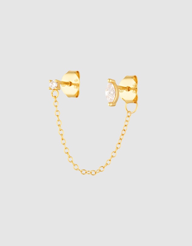 HOUSE OF SLANI - Single Dainty Zelia Chain Stud Earrings