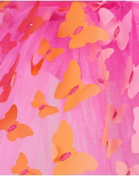 Pink Poppy - Butterfly Hot Pink & Gold Multi-layered Tutu