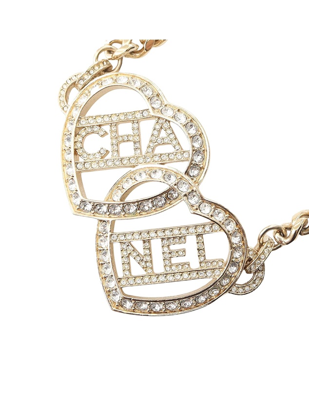 Pre-Loved by Azura Reborn - Pre-Loved Gold Plated Rhinestones Heart Logo Choker Necklace