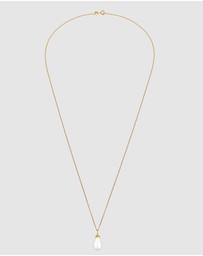 Elli Jewelry - Necklace Drop Pendant Classic with Freshwater Cultured Pearl in 925 Sterling Silver Gold Plated