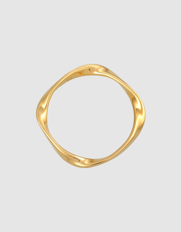 Elli Jewelry - Ring Band Twisted Stack Basic in 925 sterling silver gold plated