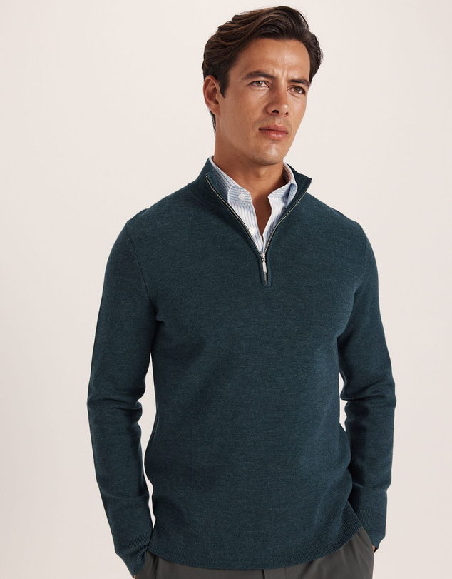 SABA - Franklin Quarter Zip Wool Knit Polo