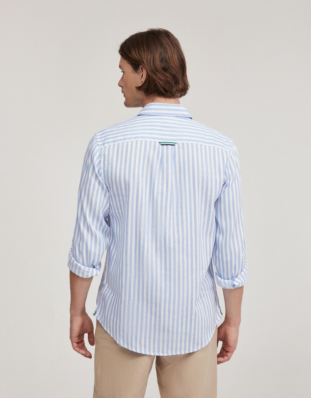 Oxford - Fergus Linen Striped Shirt