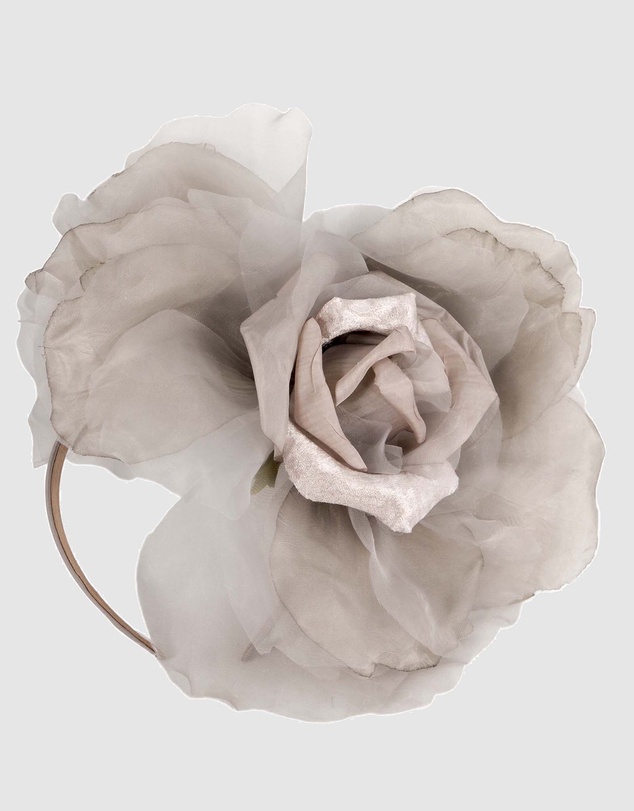 Fillies Collection - Large Grey Flower Fascinator Headband