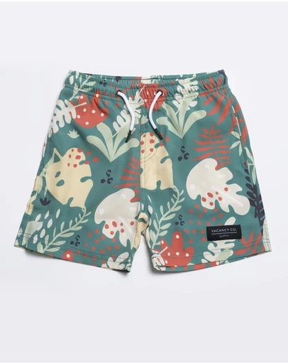 Vacancy Co - Abstract Leaf Swim Short - Youth