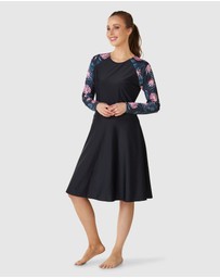 Modest Mermaid - Leaf swim dress SPF50+
