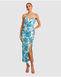Romance by Honey and Beau - Seanna Bandeau V Neck Midi Dress