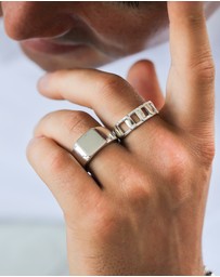 Kuzzoi - ICONIC EXCLUSIVE - Chain Look Band Ring in 925 Sterling Silver